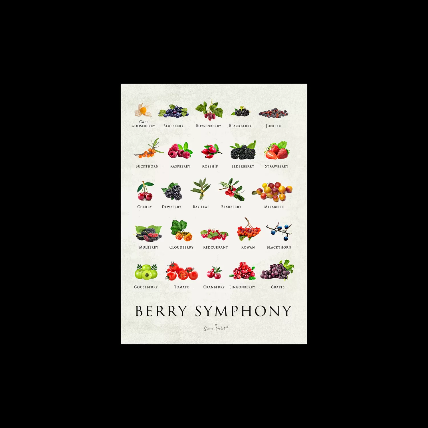 Plakat Berry Symphony 50 X 70 Cm*Søstrene Grene New