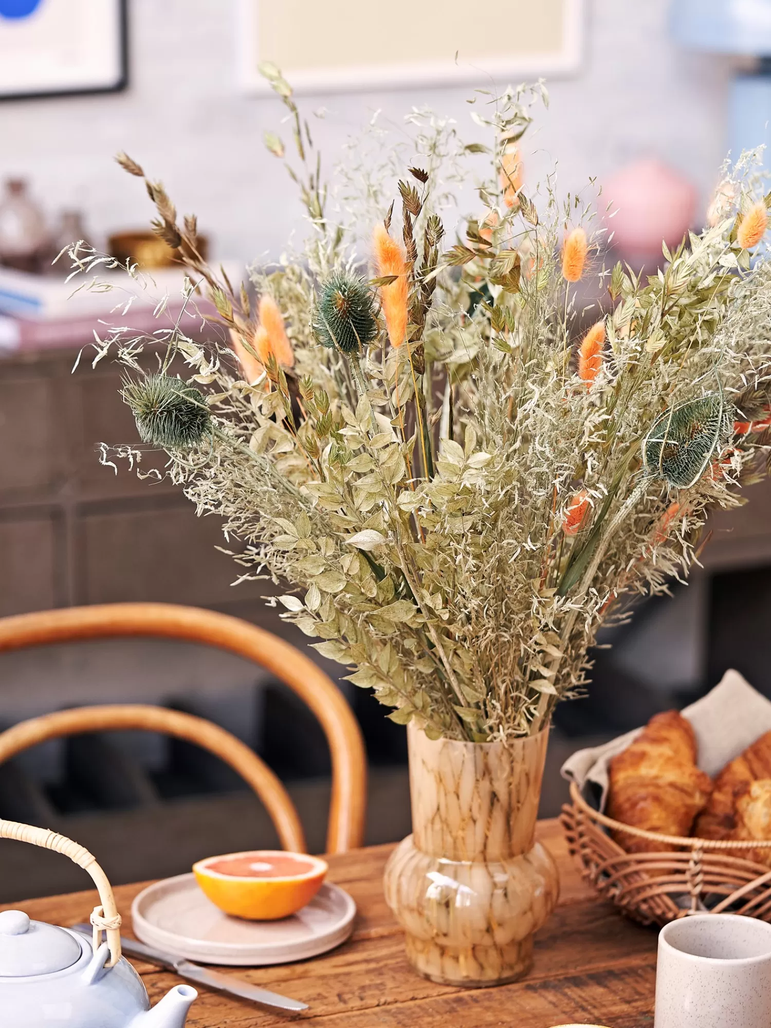 Tørkede Blomster Orange Medium*Søstrene Grene Discount