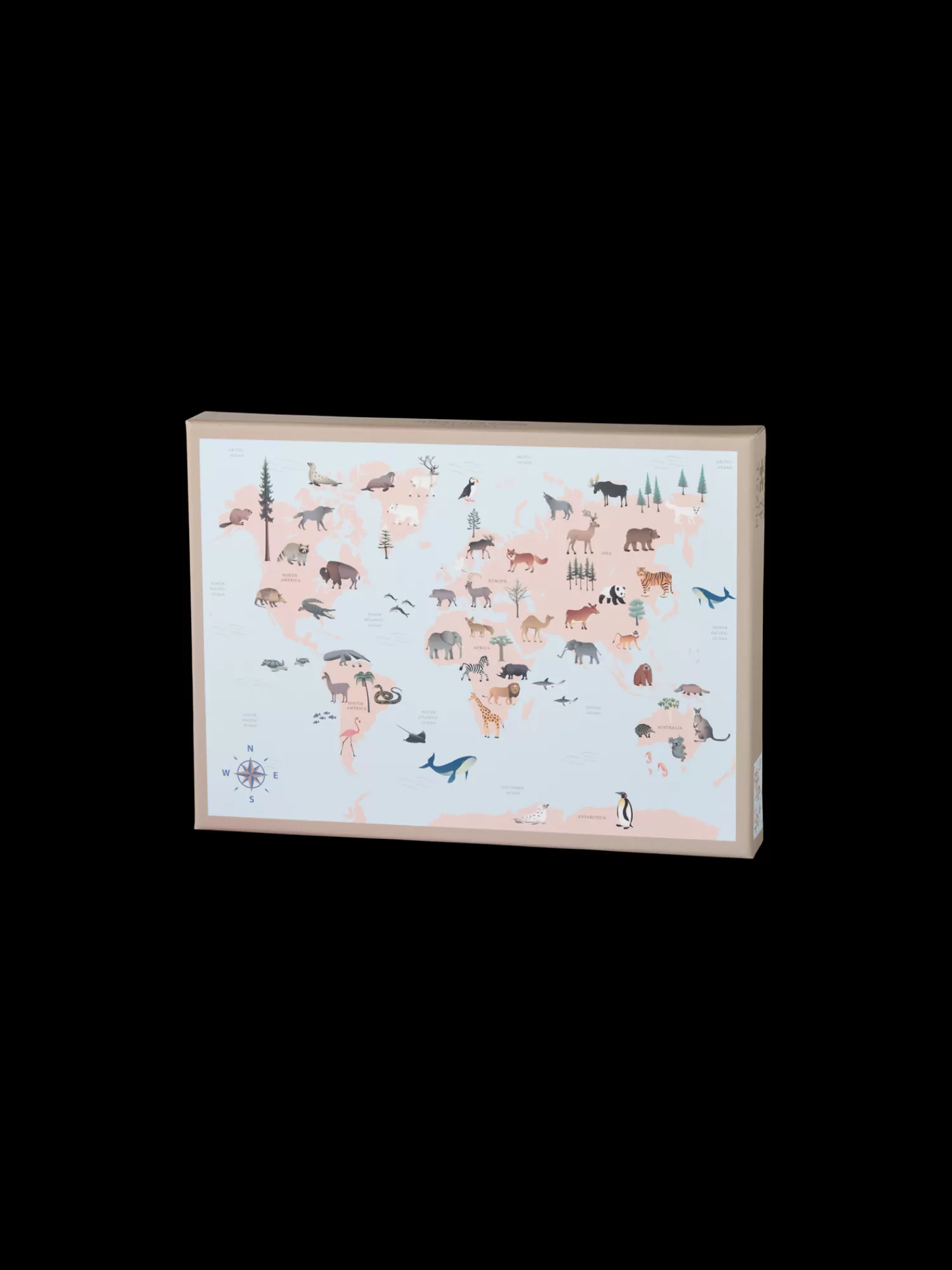 World Map Animal Puslespill 42 Brikker*Søstrene Grene Cheap